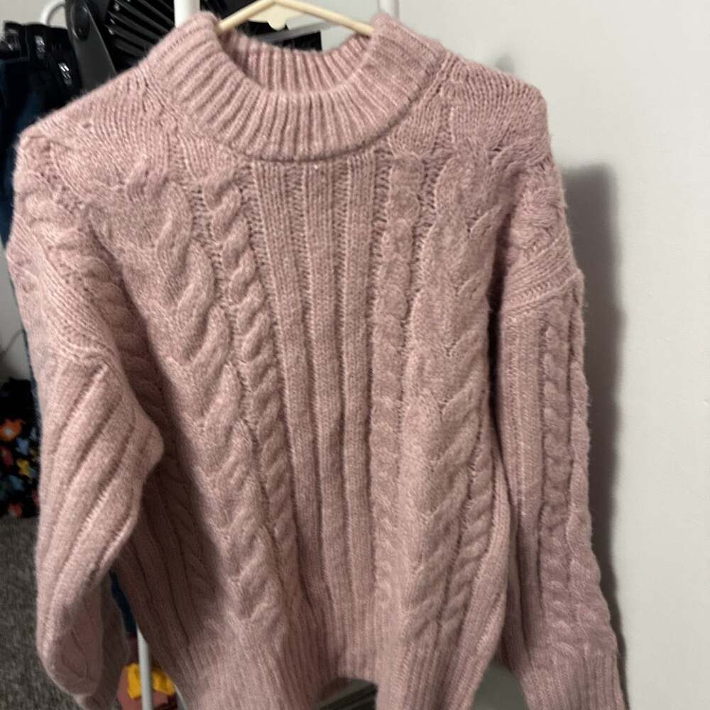 Women’s Sz Small A New Day Pink Cable Knit Sweater NWT